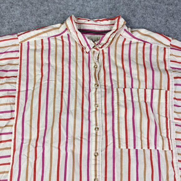 Pilcro Anthropologie Painter Buttondown Shirt Top Womens S Striped Oversized - Picture 2 of 13